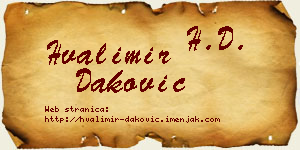 Hvalimir Daković vizit kartica